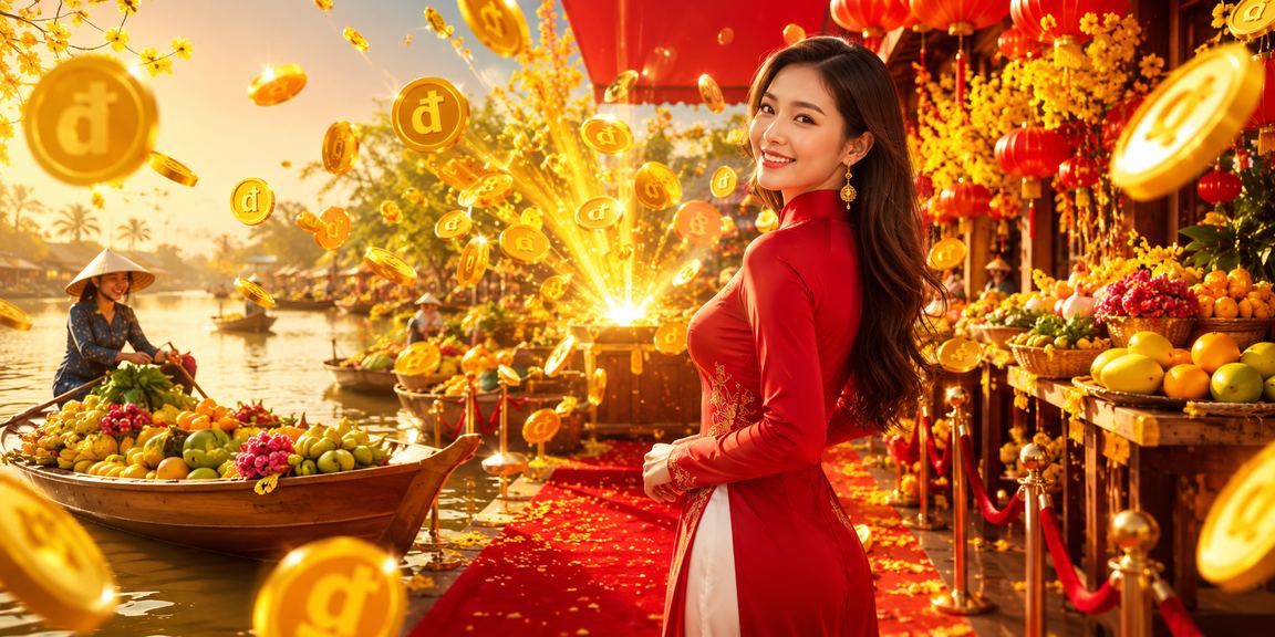 Giao diện Slot game chủ đề Tết tại vùng Mekong trên 2k13
